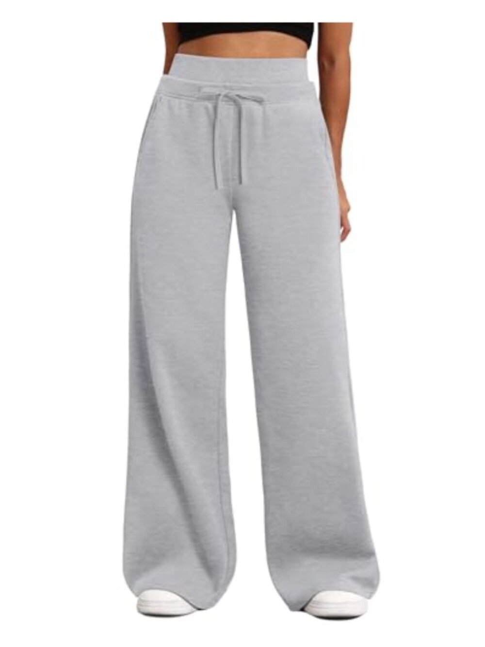 Wide Leg Sweatpants Double Waisted Baggy with Pockets